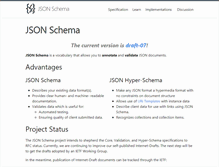 Tablet Screenshot of json-schema.org